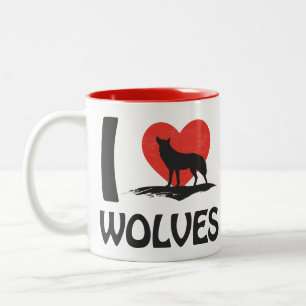 I love Wolves Two-Tone Coffee Mug
