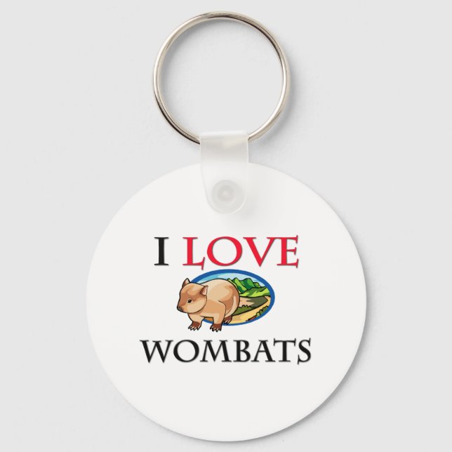 I Love Wombats Key Ring (Front)