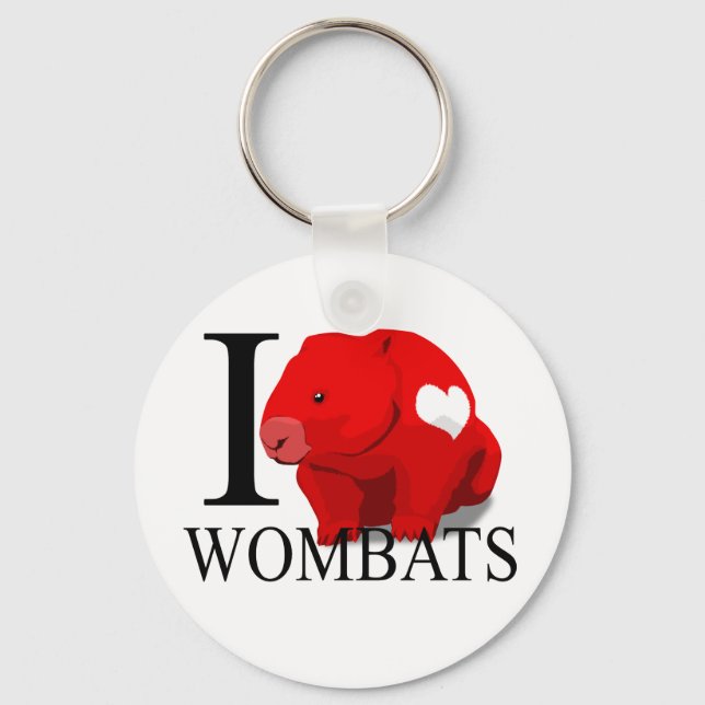 I Love Wombats Keychains (Front)