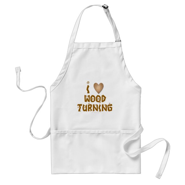 I Love Wood Turning Wooden Heart Standard Apron (Front)