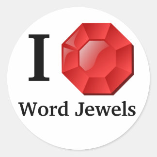I Love Word Jewels Stickers
