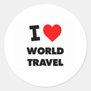 I love World Travel Classic Round Sticker