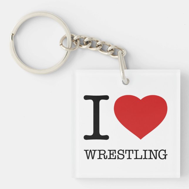 I LOVE WRESTLING KEY RING (Front)