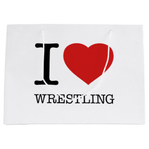 I LOVE WRESTLING LARGE GIFT BAG