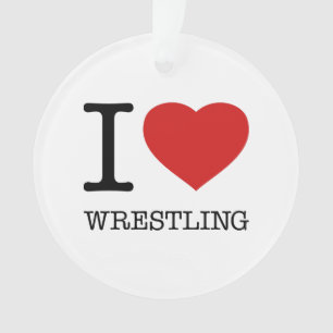 I LOVE WRESTLING ORNAMENT