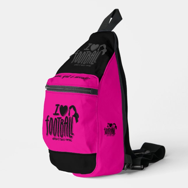 I Love WTF Pink Black Sling Bag (Right Corner)