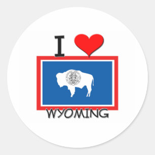 I Love Wyoming Classic Round Sticker
