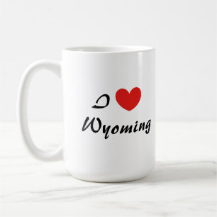 I Love Wyoming Heart Typography Coffee Mug