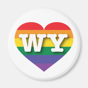 I Love Wyoming Rainbow Heart Magnet