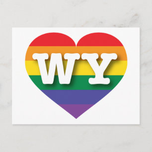 I Love Wyoming Rainbow Heart Postcard