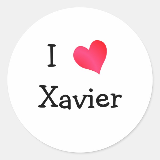 I Love Xavier Classic Round Sticker (Front)