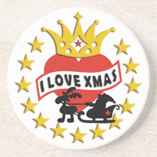 I LOVE Xmas Coaster
