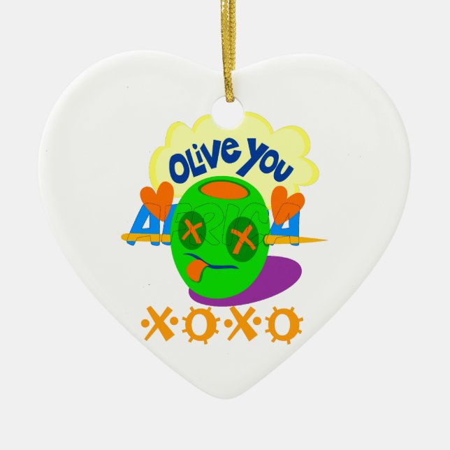 I Love XOXO Africa beautiful amazing text quote  Ceramic Tree Decoration (Front)