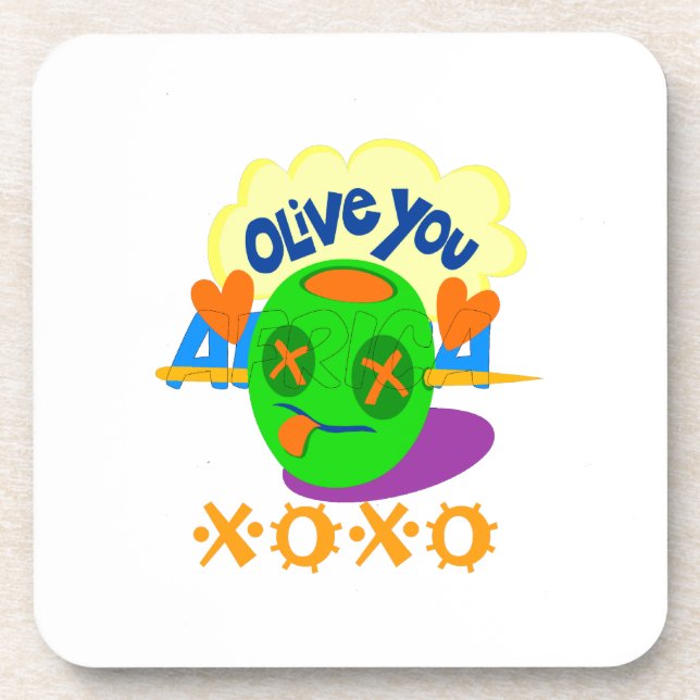 I Love XOXO Africa beautiful amazing text quote  Coaster (Front)