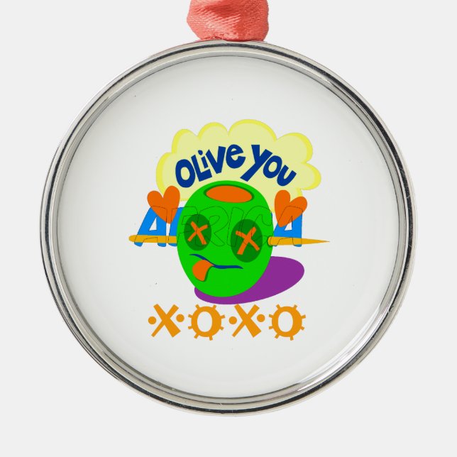 I Love XOXO Africa beautiful amazing text quote  Metal Tree Decoration (Front)