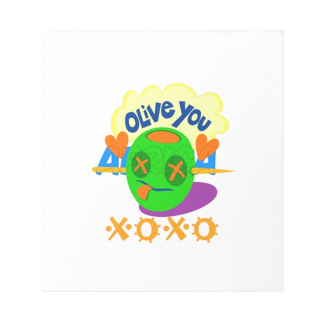 I Love XOXO Africa beautiful amazing text quote  Notepad (Front)