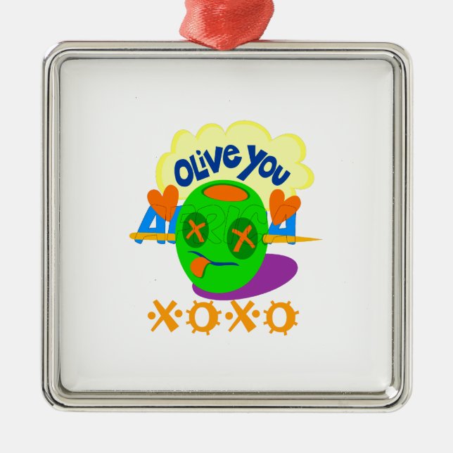 I Love XOXO Africa Metal Tree Decoration (Front)