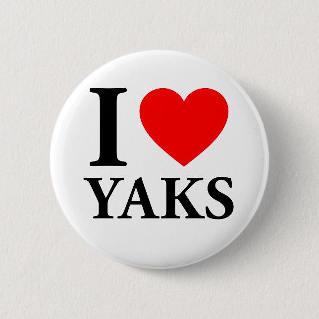 I Love Yaks 6 Cm Round Badge (Front)