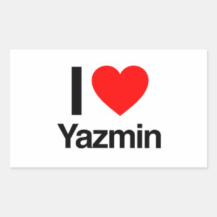 i love yazmin rectangular sticker