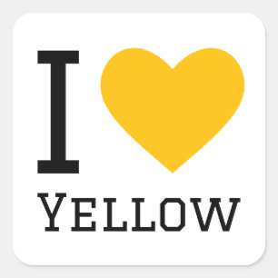 I love yellow square sticker