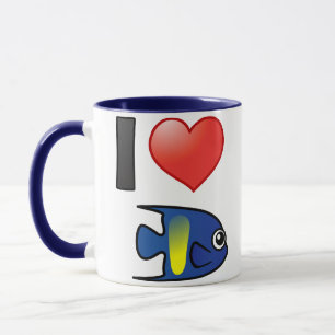I Love Yellowbar Angelfish Mug
