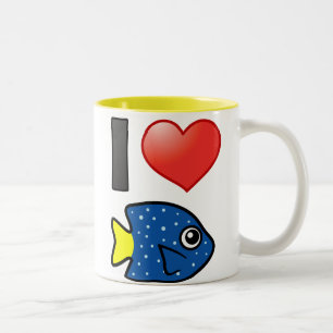 I Love Yellowtail Damselfish Two-Tone Coffee Mug