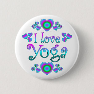 I Love Yoga 6 Cm Round Badge