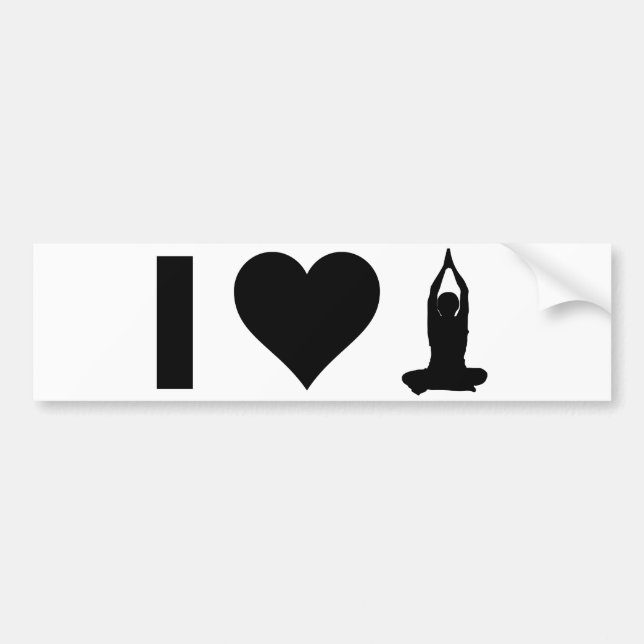 I Love Yoga Bumper Sticker (Front)