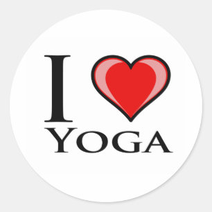 I Love Yoga Classic Round Sticker