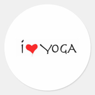 i love yoga classic round sticker