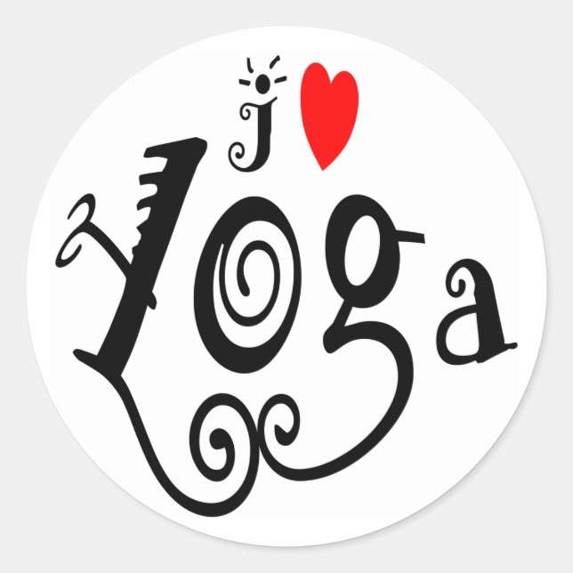 I Love Yoga Classic Round Sticker (Front)