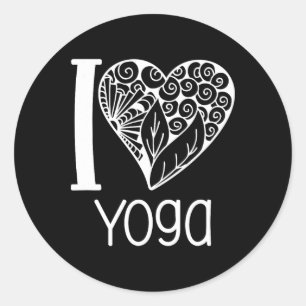 I Love Yoga Heart For Women Who Love Yoga  Classic Round Sticker