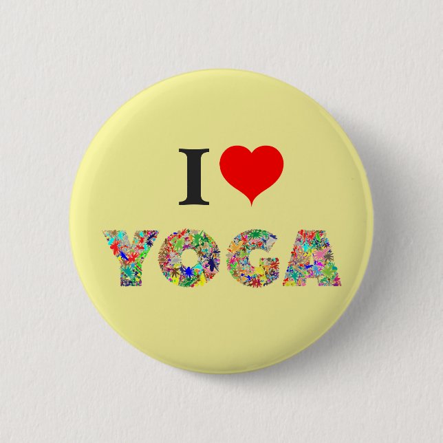 I Love Yoga | I Heart Yoga Colourful 6 Cm Round Badge (Front)