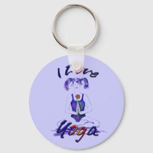I Love Yoga Key Ring