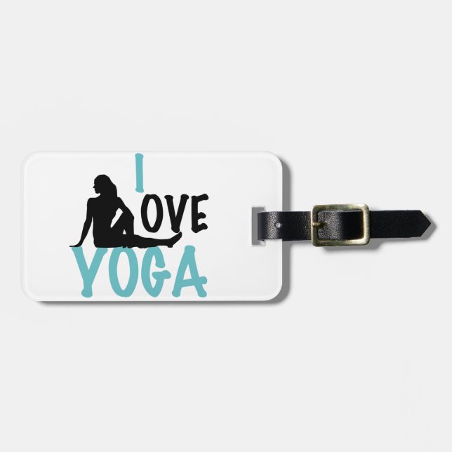 I Love Yoga Luggage Tag (Front Horizontal)