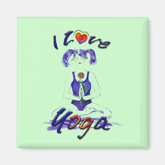 I Love Yoga magnet (Front)