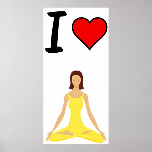 I Love Yoga Poster (Front)