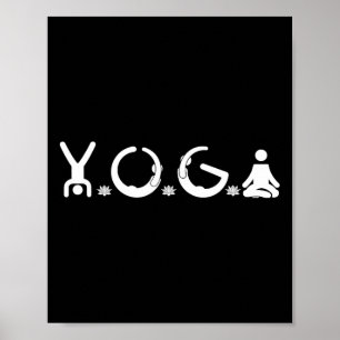 I Love Yoga Teacher Lover Yoga Addict Saying  Poster