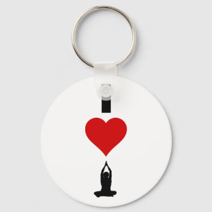 I Love Yoga (Vertical) Key Ring