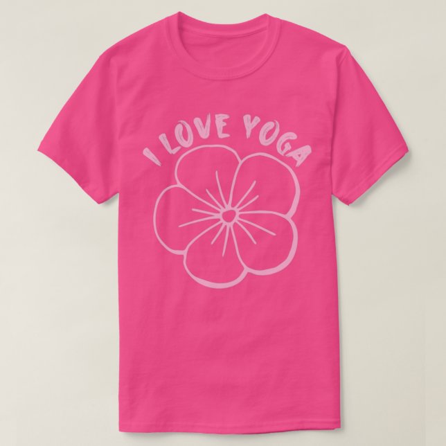 I Love Yoga Yoga amp Flower T-Shirt (Design Front)