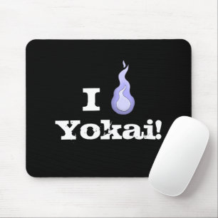 I Love Yokai! Japanese Flame Spirit Mouse Mat