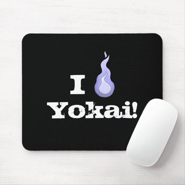 I Love Yokai! Japanese Flame Spirit Mouse Mat (With Mouse)