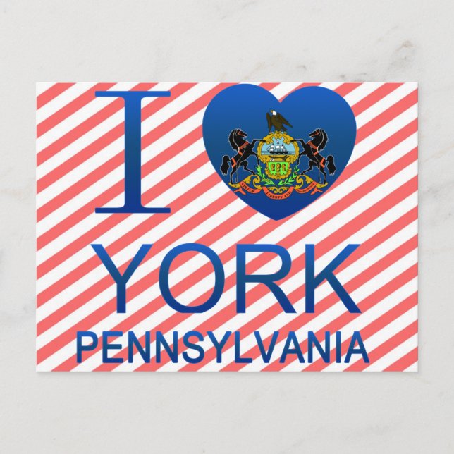 I Love York, PA Postcard (Front)