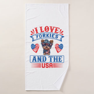 I love Yorkies and the USA 01 Bath Towel