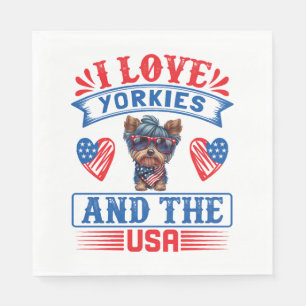 I love Yorkies and the USA 01 Napkin