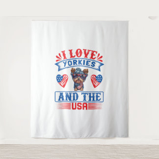 I love Yorkies and the USA 01 Tapestry