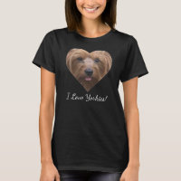 I Love Yorkies Heart Shaped Photo T-Shirt