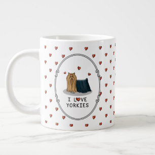 I Love Yorkies (I Love Yorkshire Terriers) hearts Large Coffee Mug