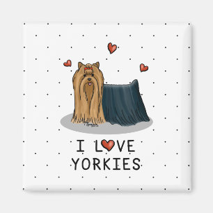 I Love Yorkies (I Love Yorkshire Terriers) hearts Magnet