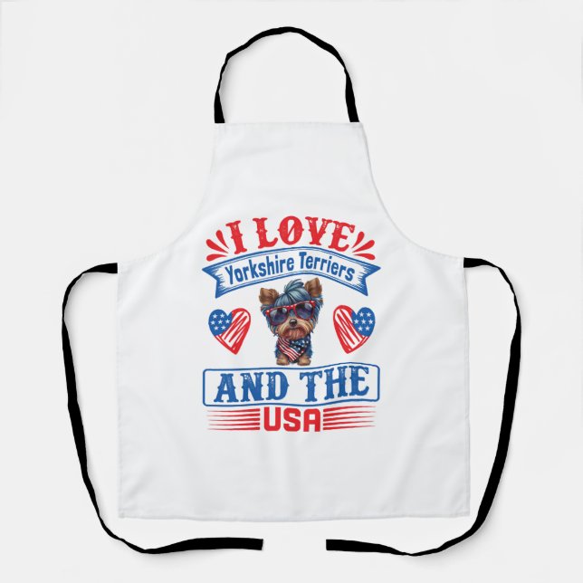 I love Yorkshire Terriers and the USA 01 Apron (Front)